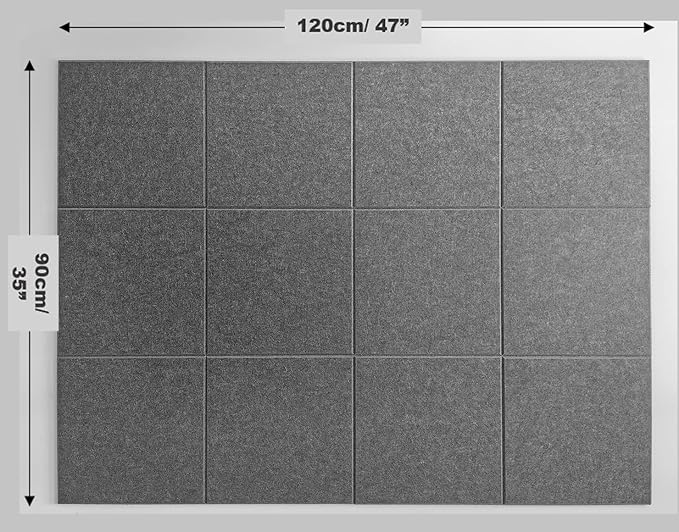 DECORITA Felt Wall Tiles | Large Cork Board Alternative | Aesthetic Felt - Image 2