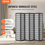 VEVOR Room Divider, 6 Panel Japanese Room Divider, Folding Privacy Screen Indoor - Image 2