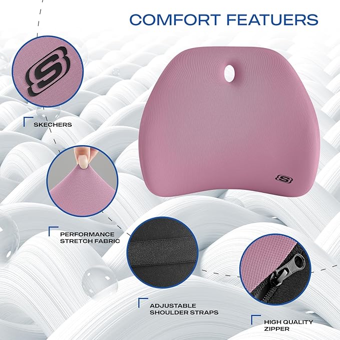 Skechers Lumbar Support Pillow for Office Chair, Memory Foam Lumbar Pillow - Image 3