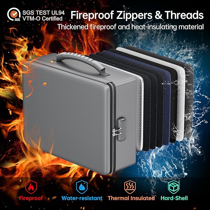 ENGPOW Fireproof Document Box, Hard Case File Box - Image 2