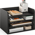 Ballucci File Organizer, 4-Tier Office Desk Organizer, Open Top Wood Paper by Ballucci