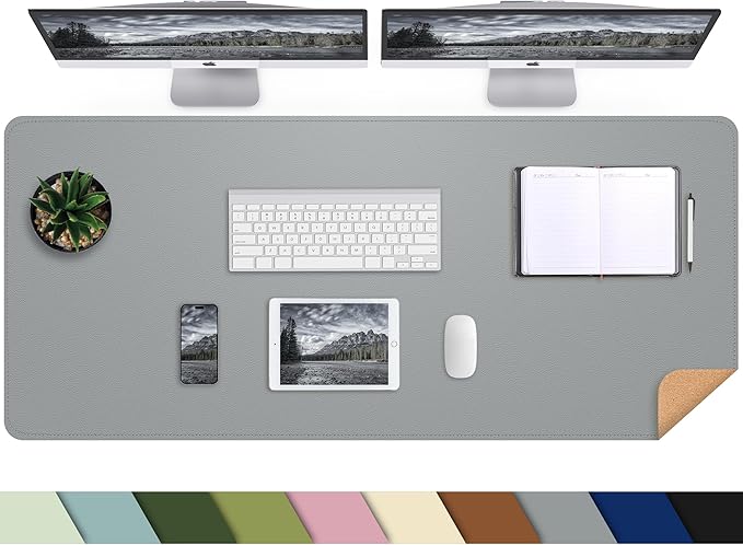 Leather Desk pad Protector, Mouse pad, Non-Slip Office Desk Mat, Waterproof by AFIING