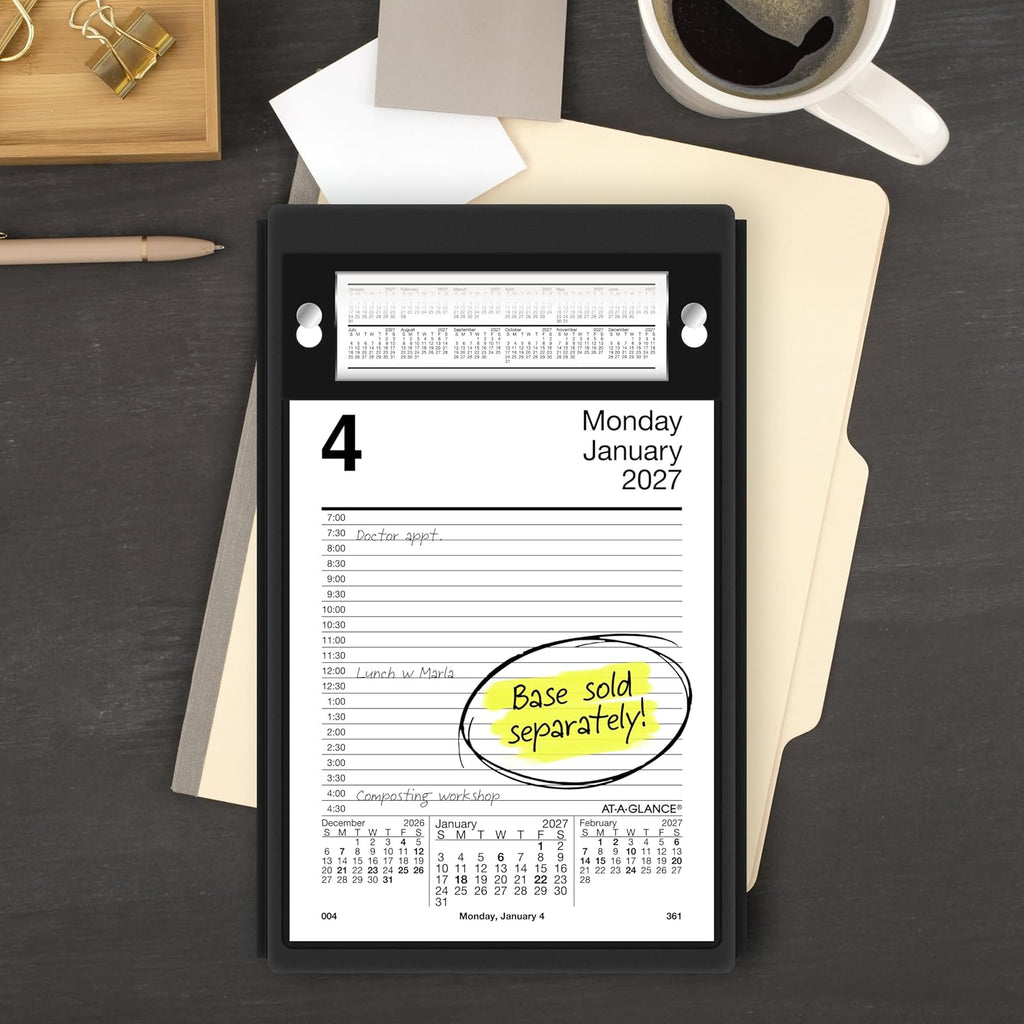 AT-A-GLANCE 2027 Desk Calendar Refill for E5800 Base, Daily Desk Pad Refill, 5" x 8" (E4585027)