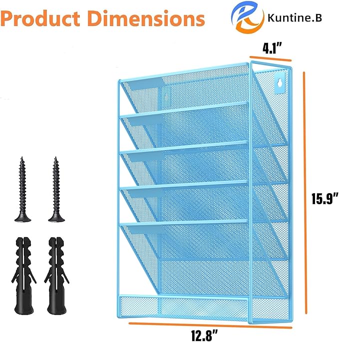 Kuntine.B 6-Tier Wall File Organizer Hanging File Organizer Cubicle Organizer - Image 2