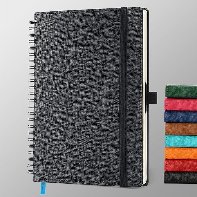IN-LUXPRO Planner 2026 Daily Weekly and Monthly, 12 Months Spiral Bound by IN-LUXPRO