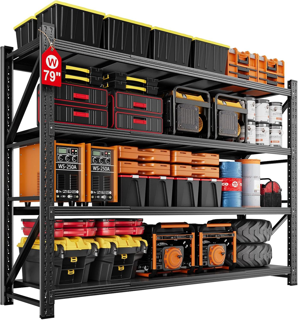 miiiko 79" w garage storage shelving unit,6000lbs heavy, main product view