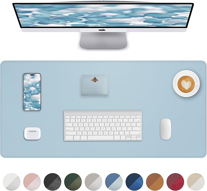 Leather Desk Pad Protector, Desk Mat, Large Mouse Pad, Non-Slip Desk Pad by AFIING