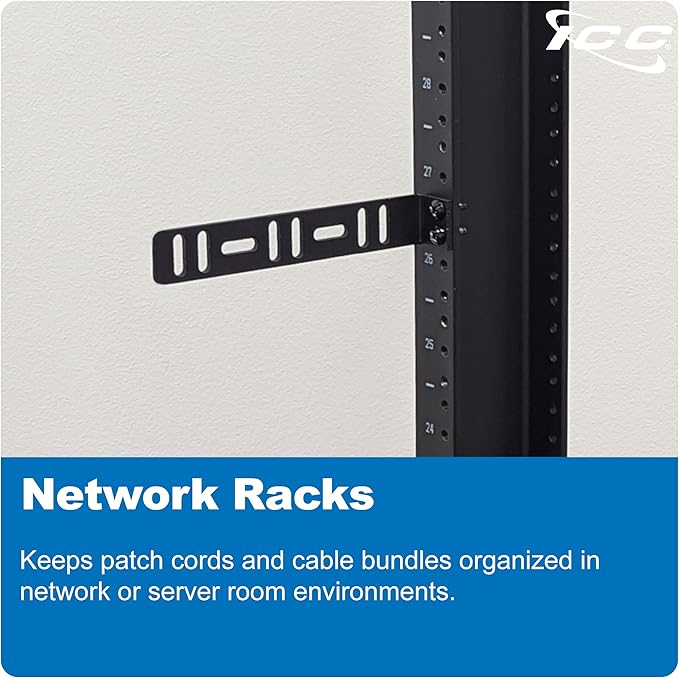 ICC 6” Metal L-Shaped Cable Management Bracket, Vertical/Horizontal, Rack or - Image 7