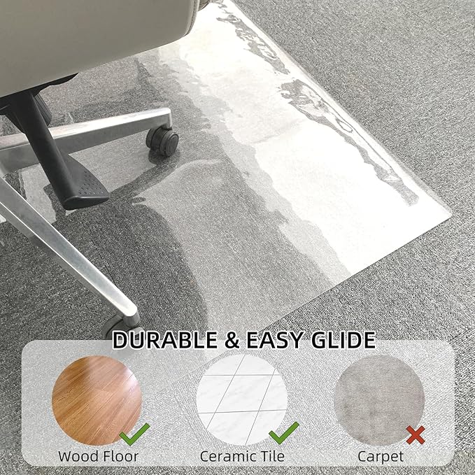 Chair Mat for Hardwood Floor, 1/5" Thick 48x36 inches Floor Mat Protector for - Image 3