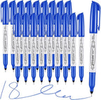 Blue Ultra Fine Point Permanent Markers, 18 Pack, 0.4 mm, Precision Extra Fine by Affisure