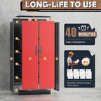 intergraet metal storage cabinet with adjustable shelves, garage, front angle view