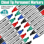 Fuutreo 16 Pcs Jumbo Size Permanent Markers Bulk Large Chisel Tip Permanent - Image 4