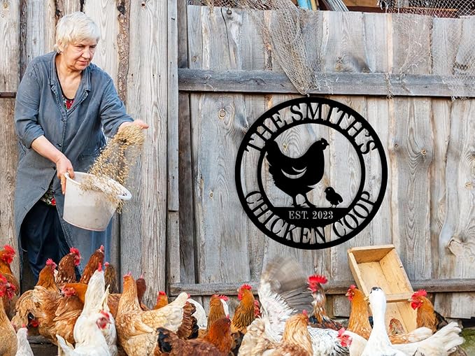 Personalized Metal Coop Sign, Custom Chicken Name Sign, Chicken Coop Decor - Image 5