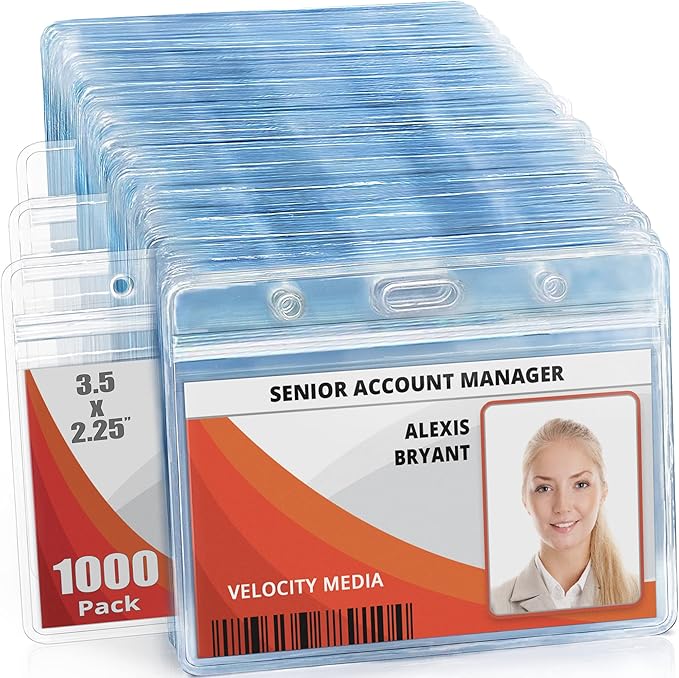 Mifflin-USA Horizontal ID Name Badge Holder, Waterproof and Resealable Plastic by MIFFLIN