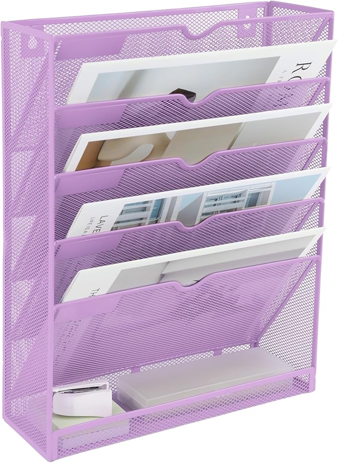 EASEPRES 6 Tier Mesh Hanging Wall File Organizer, Desk Vertical Mail Paper - Image 8