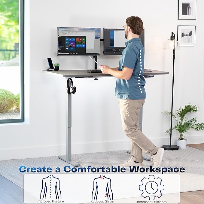 VIVO Electric 60 x 30 in Standing Desk, Memory Height Adjustment, 1B Series - Image 4