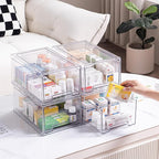 Sgoostood 2 Pack Stackable Organizer Drawers, Transparent Drawer in Home - Image 2