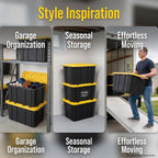27 gallon heavy duty storage bins with snap, close-up detail