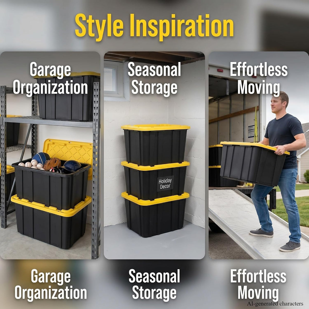 27 gallon heavy duty storage bins with snap, close-up detail