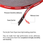 CANOPUS Double Sided Tape, 5952 Heavy Duty Mounting Tape, Strong Bond & - Image 3