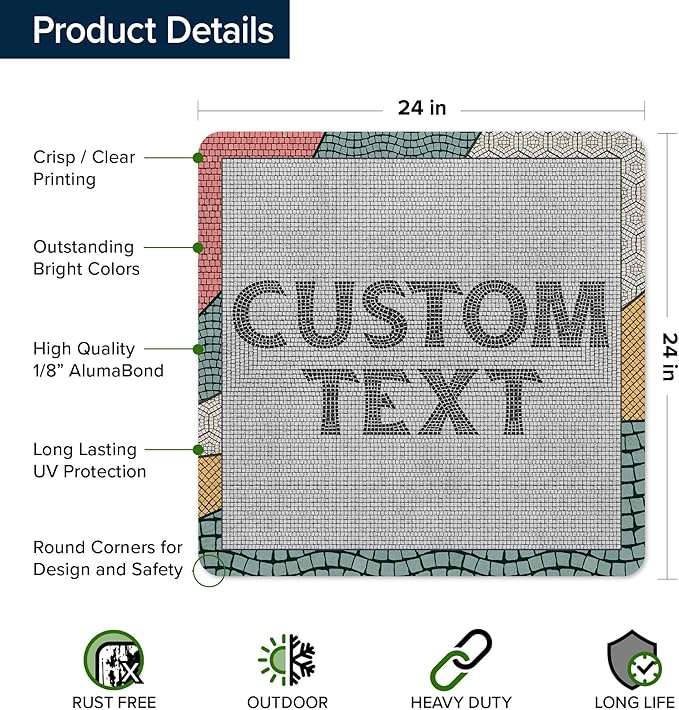 Custom Sign, Custom Street Sign, 11 Font Colors, 13 Font Styles, 4 Hole Options - Image 6