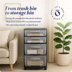 HOMZ 2-Pack Drawer Tower, 4-Tier Clear Plastic Storage Organizer Cart, and - Image 8