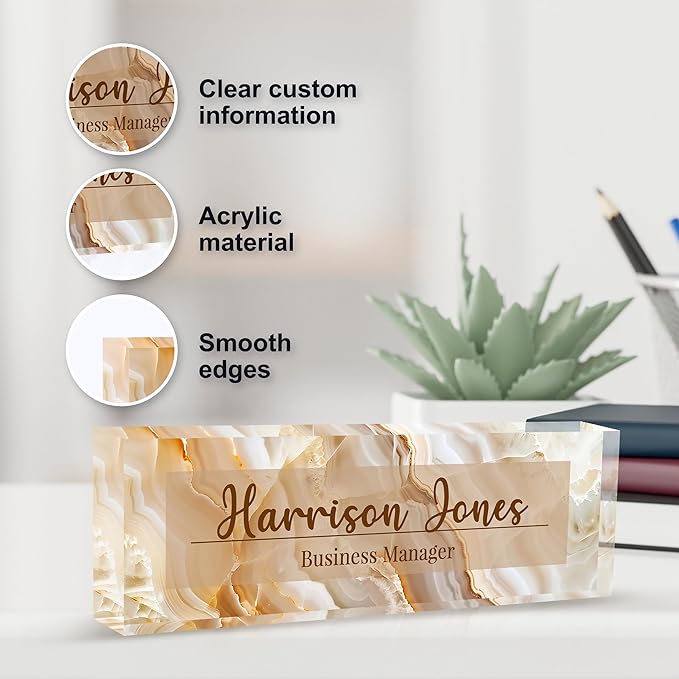 Personalized Name Plate for Desks, Custom Desk Name Plates, Acrylic Name Plate - Image 3