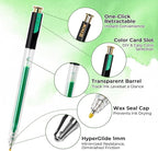 ZSCM Retractable Glitter Gel Pens, 12 Colors Large Capacity Green Glitter - Image 2