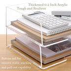 HeZone Acrylic Paper Tray Desk Organizers and Office Suplies Document Storage - Image 4