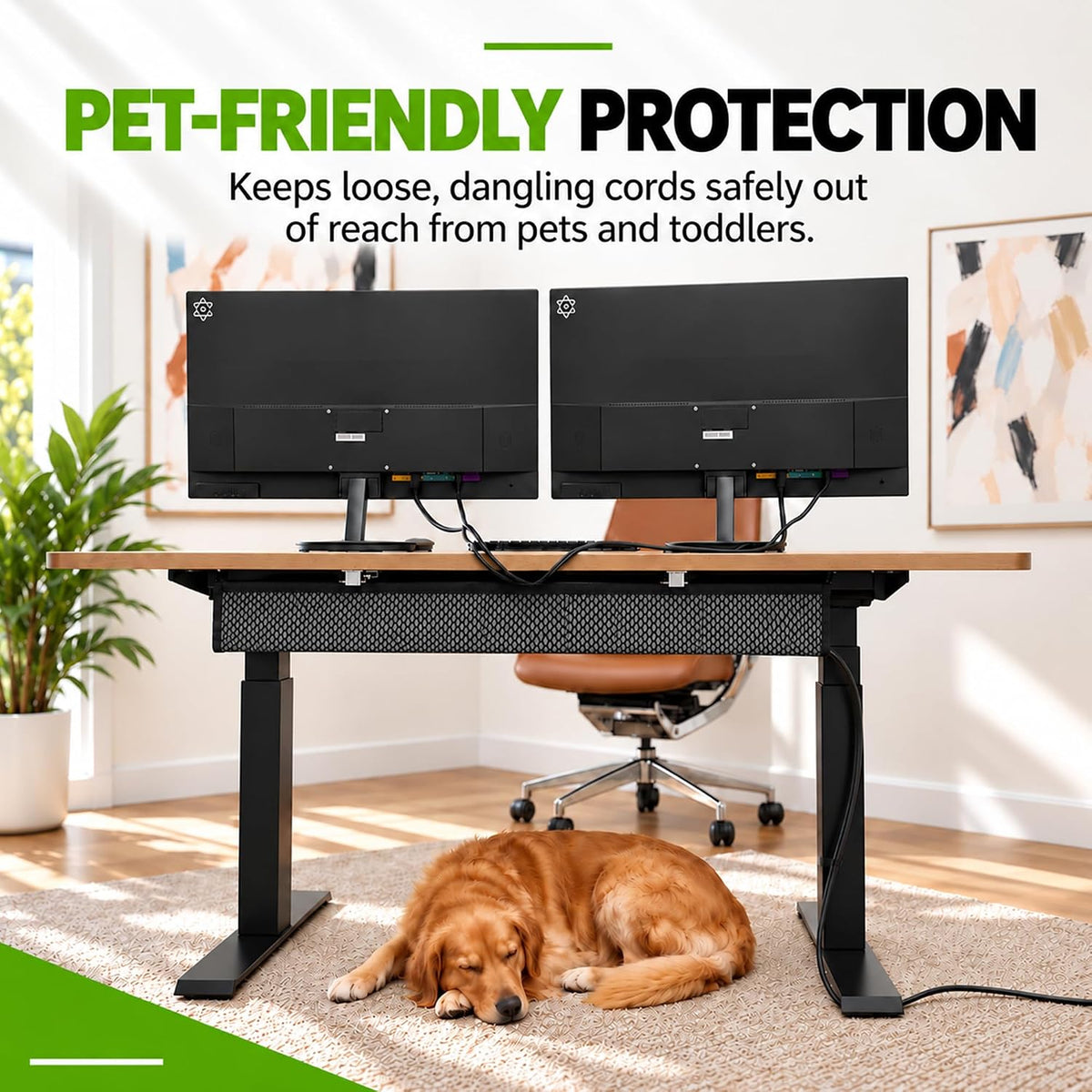 Mesh Cable Management Tray Under Desk Cord Organizer - 38"