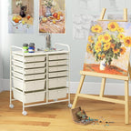 LDAILY 12 Drawer Rolling Storage Cart, Craft Cart Organizer on Wheels w/Metal - Image 2