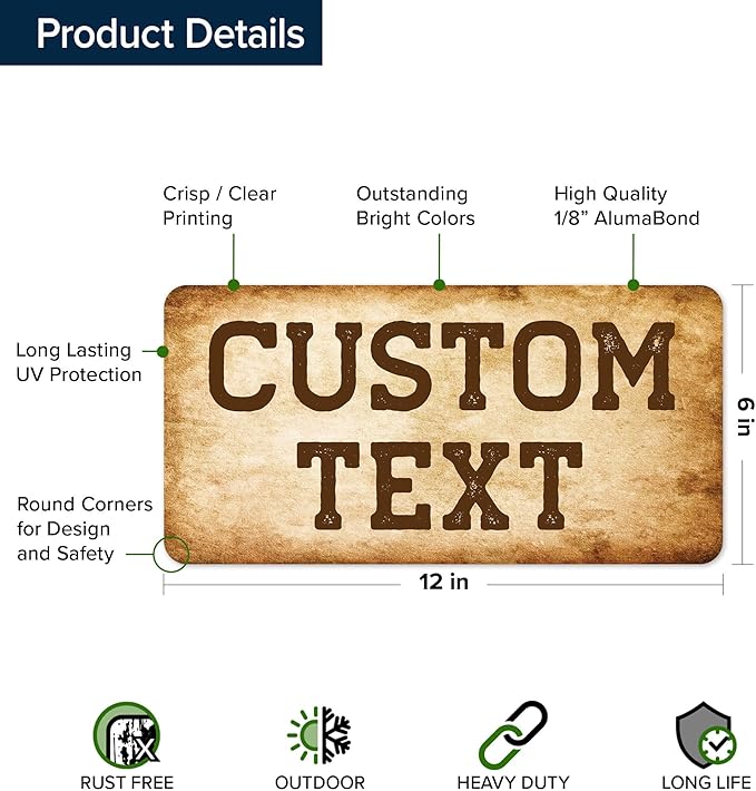 Custom Sign, Custom Street Sign, 11 Font Colors, 13 Font Styles, 4 Hole Options - Image 6
