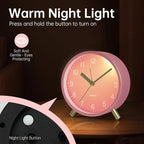 Analog Alarm Clock, 4 inch Super Silent Non Ticking Small Clock - Image 4