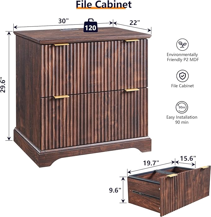 JXQTLINGMU 2 Drawer File Cabinet - Image 2