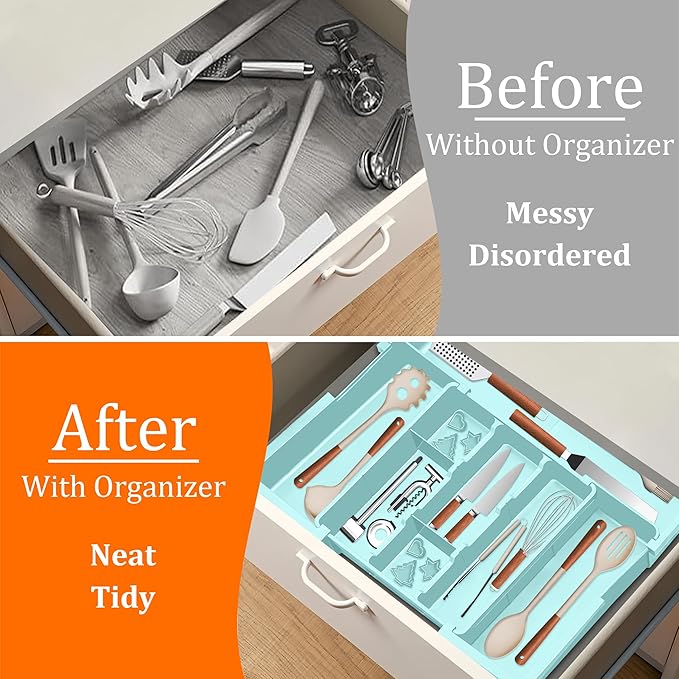 Large Utensil Drawer Organizer Expandable Silverware Organizer - Image 3
