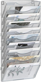 EasyPAG Wall File Organizer for Office 10 Pocket Mesh Wall Mounted Paper by EasyPAG