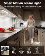 EZVALO 5 Pack Under Cabinet Lighting, 2400mAh Rechargeable Motion Sensor Light - Image 3