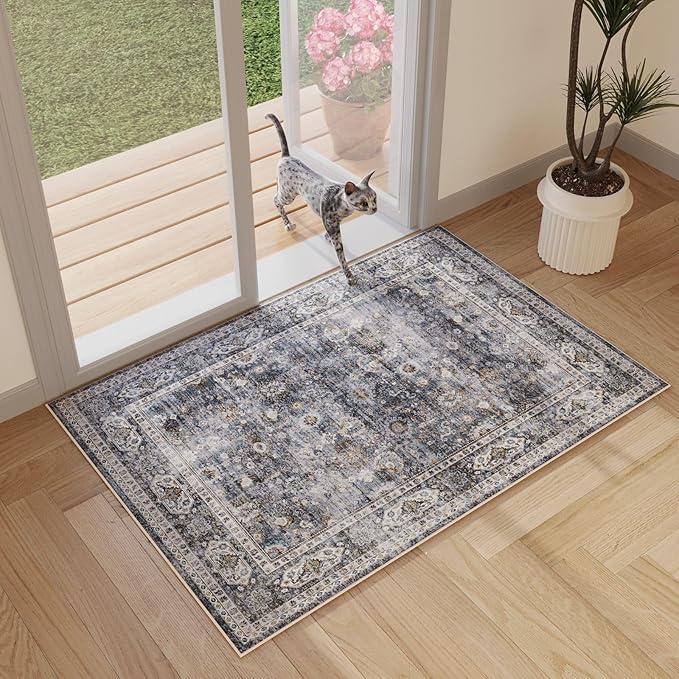 Rugcomf 2x3 Rug Washable Boho Rug Soft Small Area Rug Non-Slip Non-Shedding - Image 5