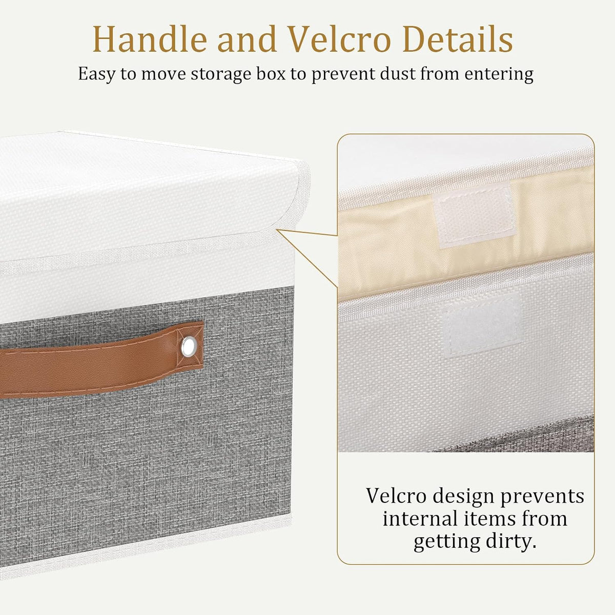 OUTBROS Storage Bins with Lids, White/Grey, 5 Pack 10.2 x 7.9 x 6.7in