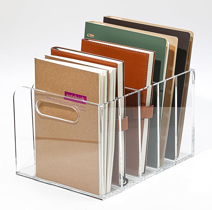 AIDIMOO Acrylic Magazine File Holder, 5 Vertical Compartments Desk Document - Image 5