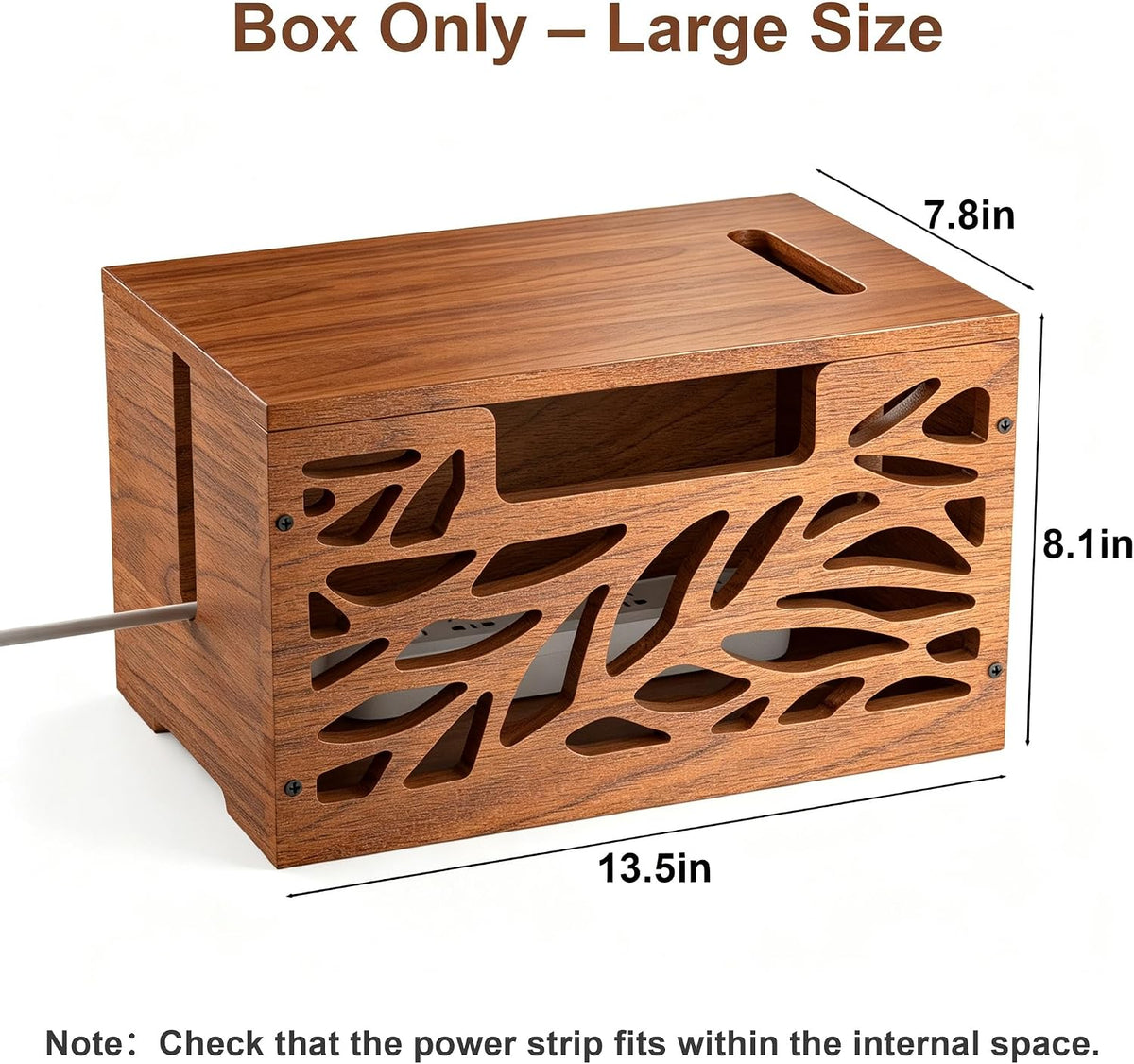 Wooden Cable Management Box, Large Cord Hider Box, Cord Box