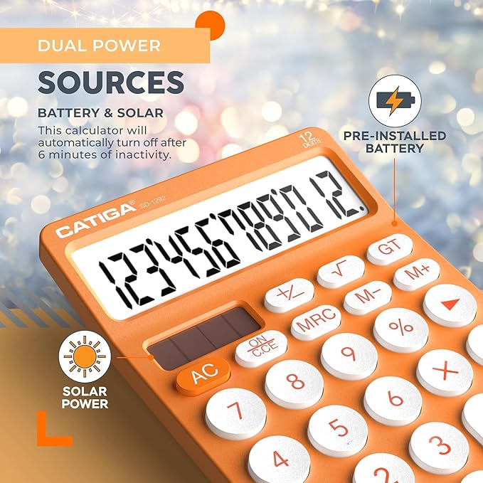 CATIGA 12 Digit Desktop Calculator Basic Desk Calculator - Image 5