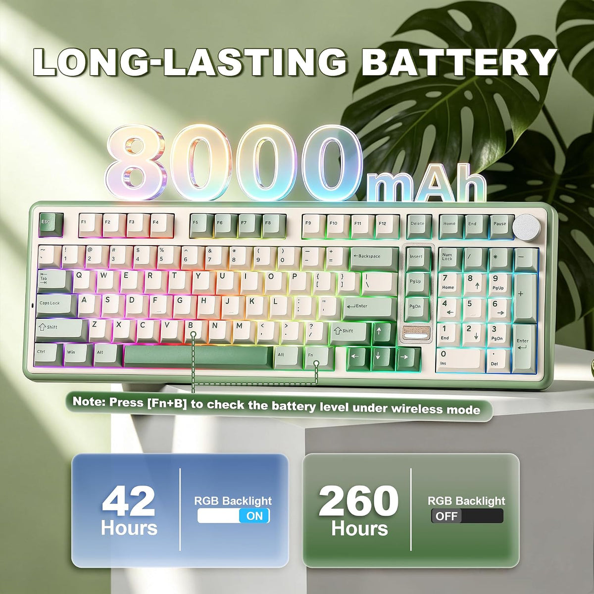 YUNZII B98 PRO 96% Wireless Mechanical Keyboard (Matcha Green, Milk Switch)