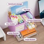 Marbrasse Desk Organizer with 3 Drawer, Desk Organizers and Accessories with 4 - Image 2