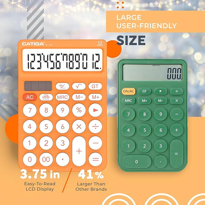 CATIGA 12 Digit Desktop Calculator Basic Desk Calculator - Image 3