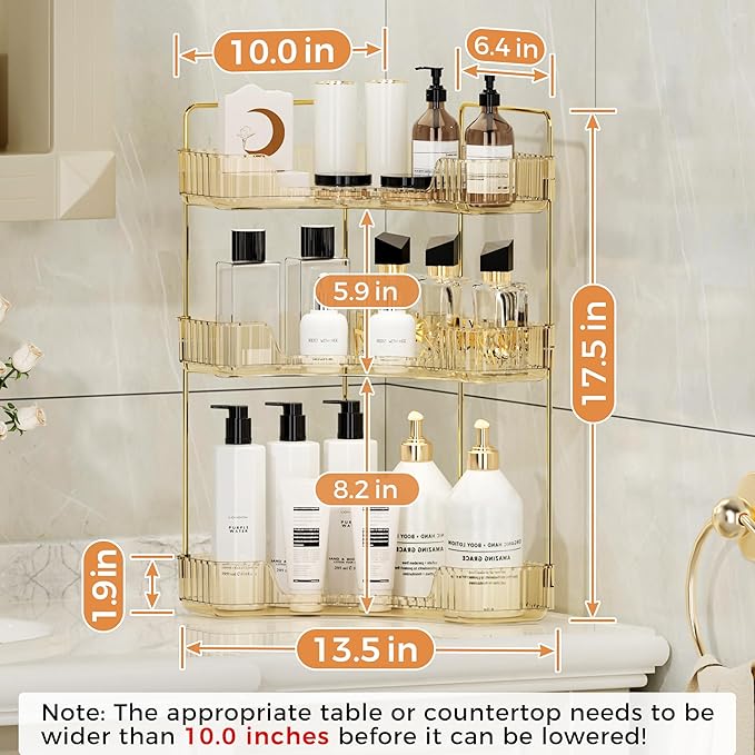 YCIA&DONE Corner Bathroom Counter Organizer, Makeup Organizer - Image 6