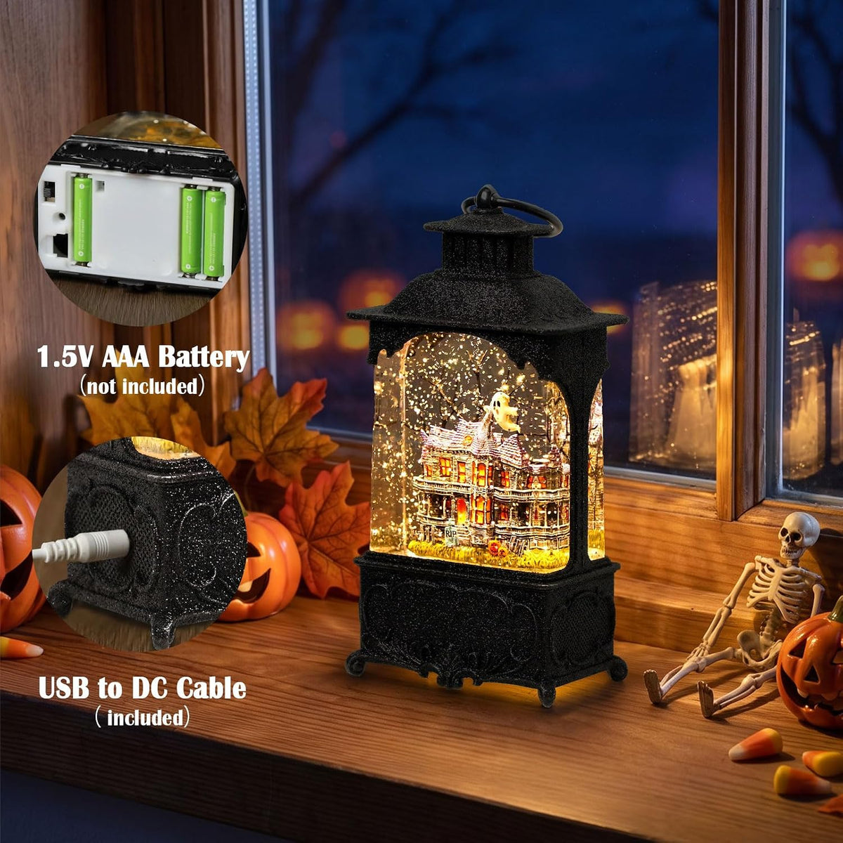 Halloween Snow Globe Lantern Haunted House Halloween Decorations