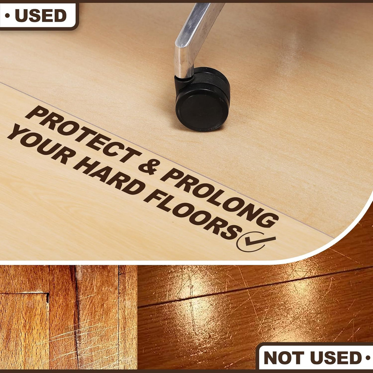 2mm Thicker Clear Office Chair Mat, 36"x48" Rolling Chair Floor Pro...