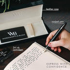 Wordsworth & Black Majesti Fountain Pen-, Luxury Case, 24K Gold Finish; 18K - Image 3