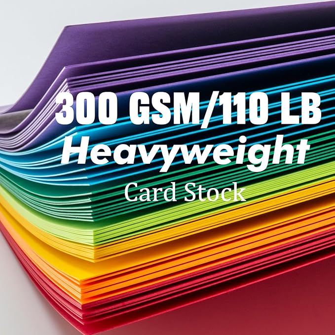 Colored Cardstock 8.5 in x 11 in, 56 Sheet Classic Rainbow Index Paper 300 - Image 2